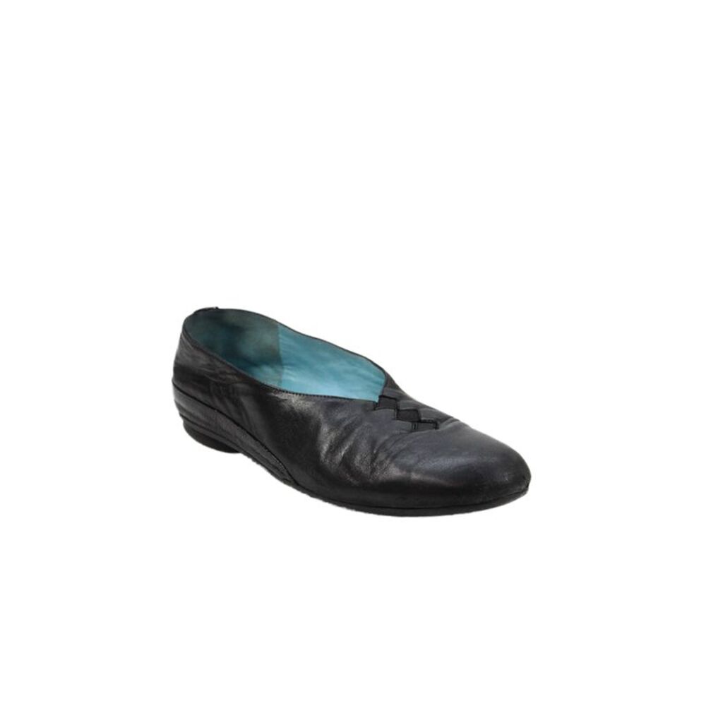 Thierry Rabotin Womens Leather Diamond Detail Ballet Flats Black Size 36 6
